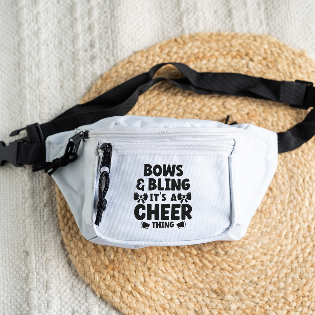 Bows and Bling its a Cheer Thing Cheer Team Gifts, Stylish Fanny Pack with Adjustable Strap For Cheer Teams, Cheer Gifts