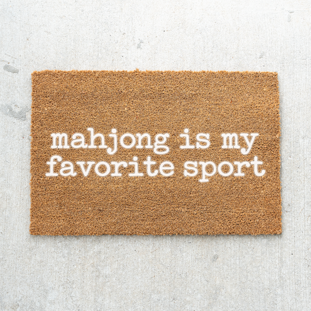 Mahjong Doormat, Mahjong Is My Favorite Sport Welcome Mat, Funny Mahjong Gift, Mahjong Lover Front Door Decor, Game Night Housewarming Gift