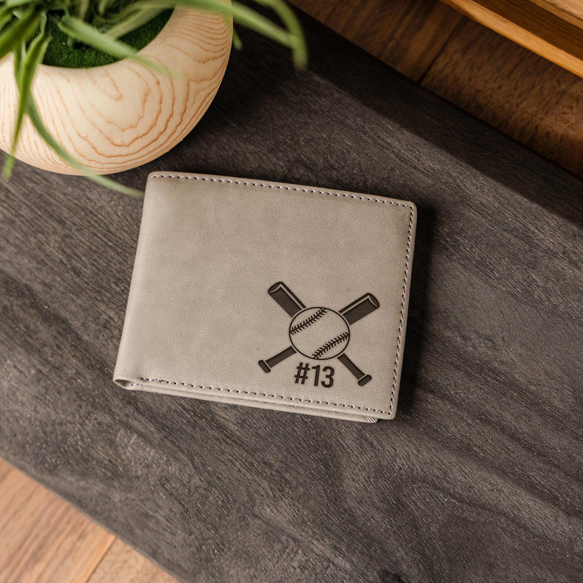 Personalized Baseball Wallet | Custom Baseball Player Gift | Engraved Leather Wallet | Baseball Dad Gift | Team Gift | Baseball Coach Gift