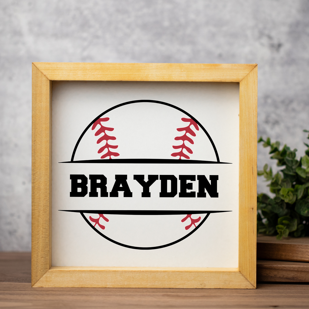 Personalized Baseball Sign, Custom Name Baseball Decor, Boys Sports Room Sign, Baseball Player Gift, Custom Kids Bedroom Wall Decor