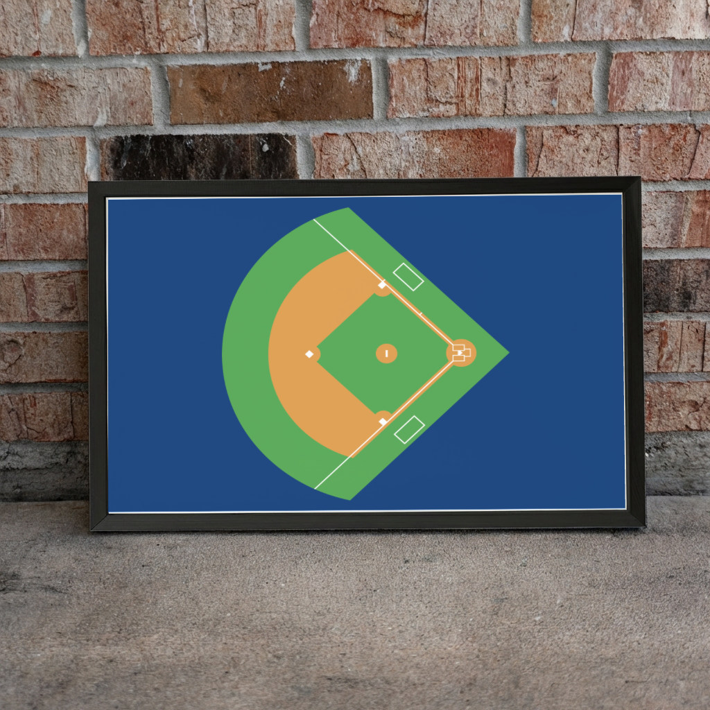 Baseball Field Wall Art, Baseball Diamond Sign, Sports Room Decor, Baseball Player Gift, Coach Gift, Boys Baseball Bedroom Decor