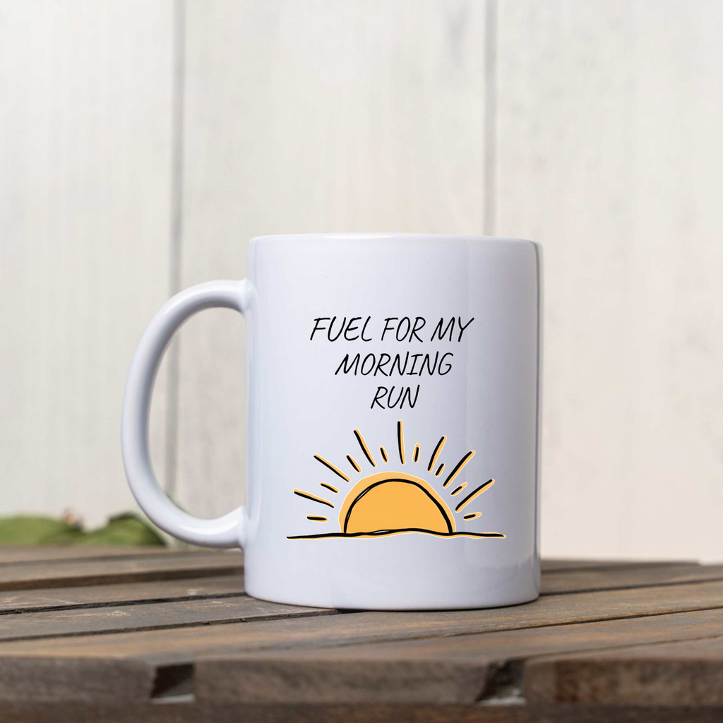 Runner Coffee Mug, Fuel for My Morning Run Mug, Running Gift for Women Men, Runner Gift, Marathon Training Coffee Cup, Running Coach Gift