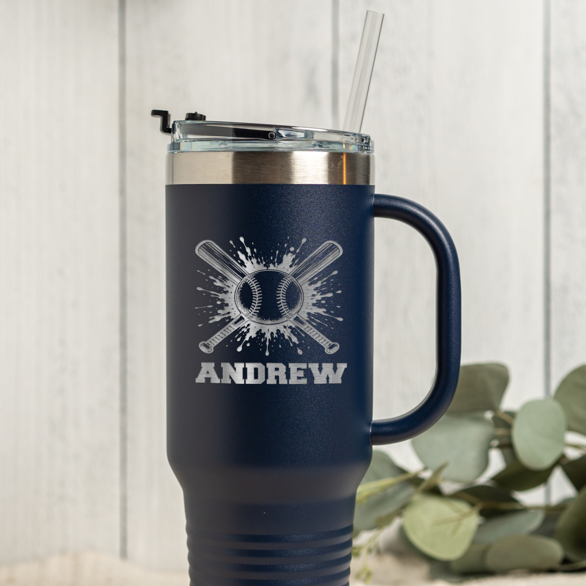 Personalized Baseball Tumbler 40oz, Custom Sports Gift, Insulated Drinkware