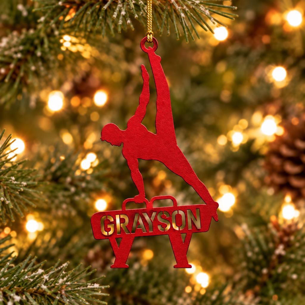 Mens Gymnastics Metal Ornament