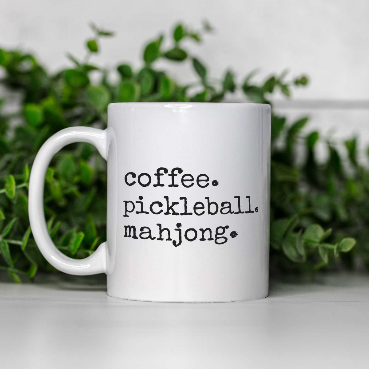 Coffee Pickleball Mahjong Mug, Pickleball Lover Gift, Mahjong Coffee Cup, Funny Hobby Mug, Pickleball and Mahj Gift, Game Day Coffee Mug
