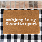 Mahjong Doormat, Mahjong Is My Favorite Sport Welcome Mat, Funny Mahjong Gift, Mahjong Lover Front Door Decor, Game Night Housewarming Gift