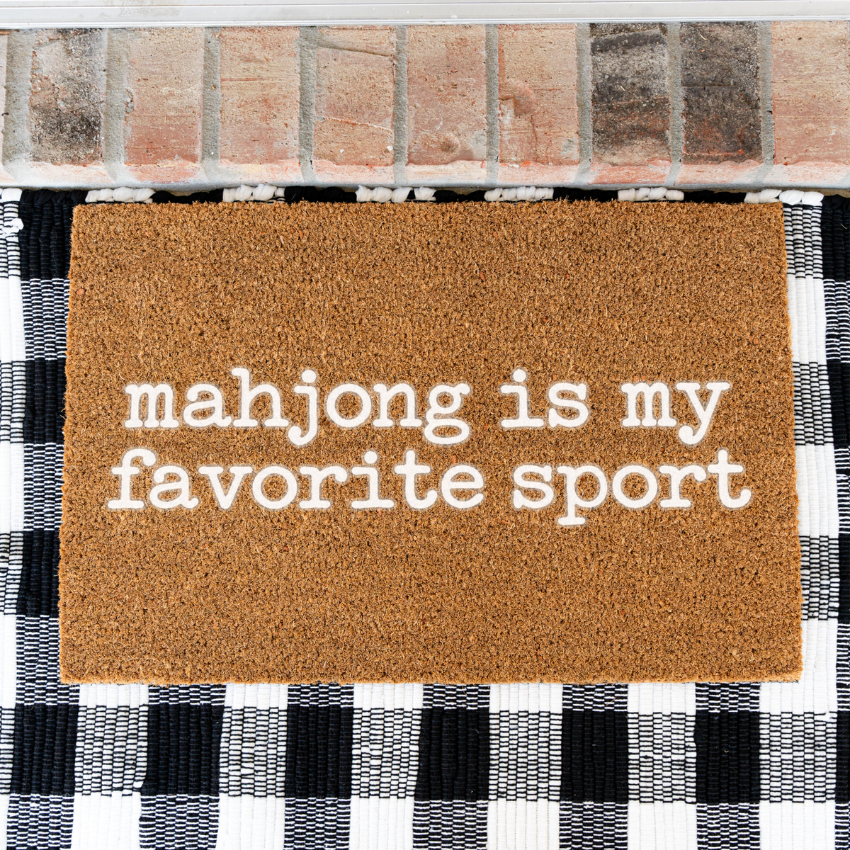 Mahjong Doormat, Mahjong Is My Favorite Sport Welcome Mat, Funny Mahjong Gift, Mahjong Lover Front Door Decor, Game Night Housewarming Gift
