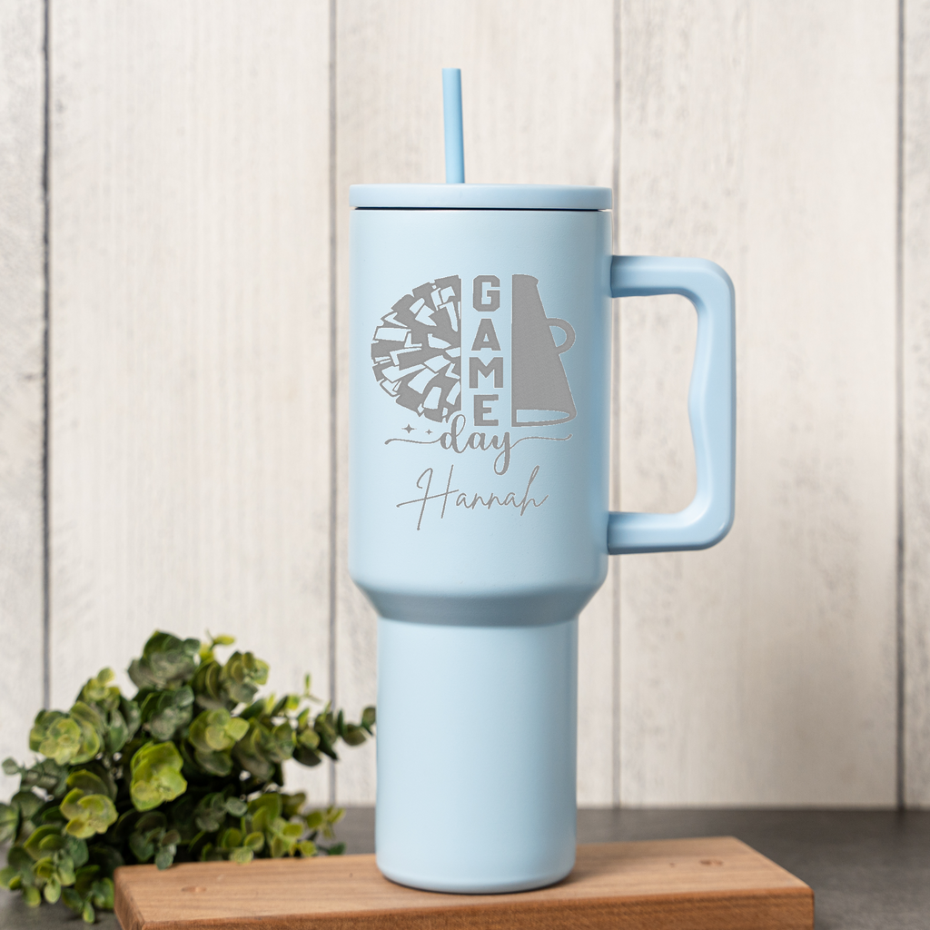 40oz Personalized Game Day Tumbler, Perfect Cheer Gift, Customizable