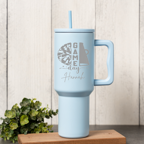 40oz Personalized Game Day Tumbler, Perfect Cheer Gift, Customizable