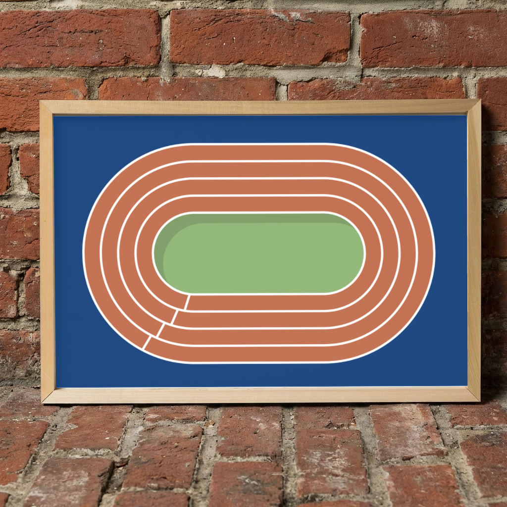 Track and Field Wall Art, Running Track Framed Sign, Runner Bedroom Decor, Cross Country Gift, Athlete Room Decor, Sports Wall Art