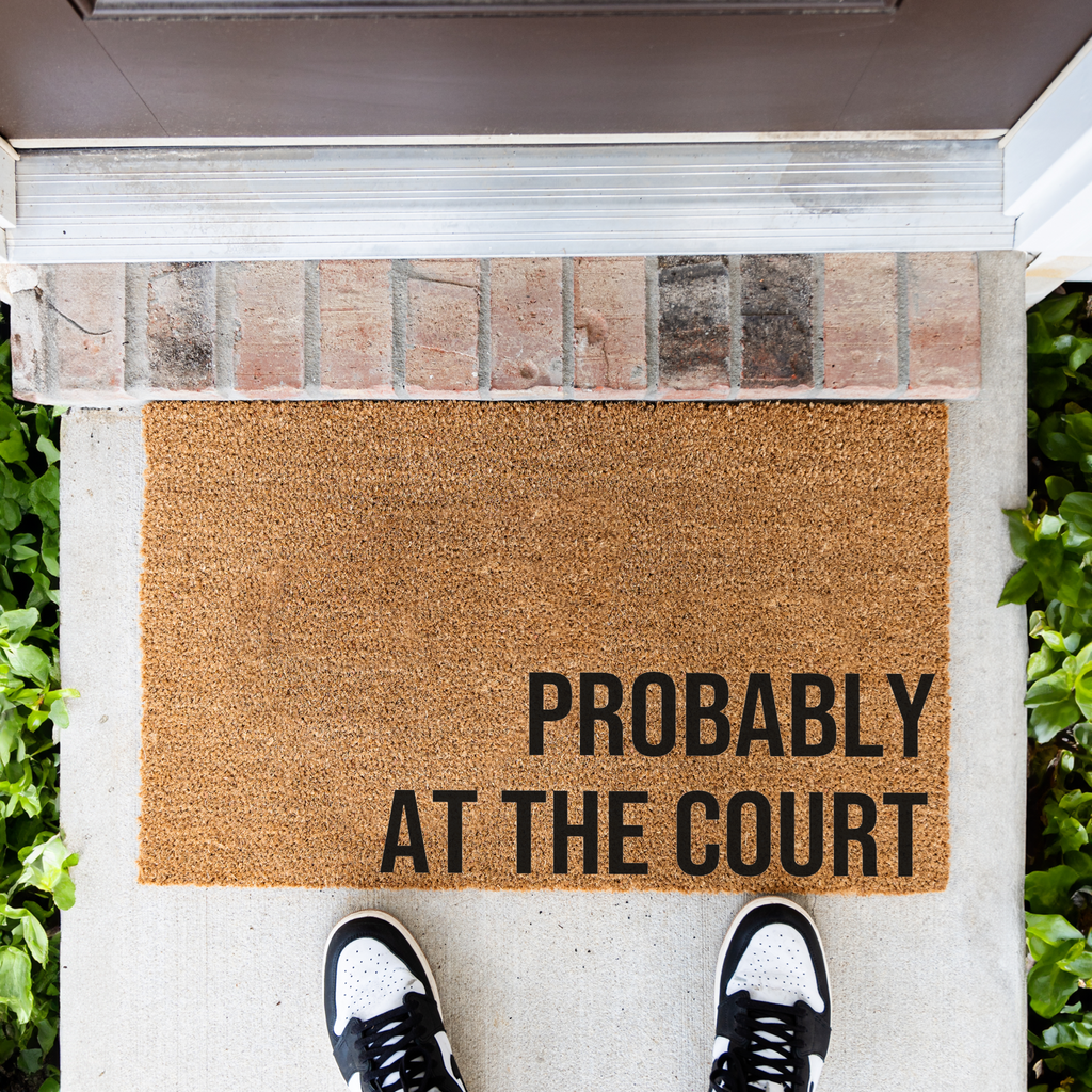 Probably at the Court Doormat, Funny Sports Doormat, Basketball Lover Welcome Mat, Athlete Gift, Basketball Family Front Door Mat, Sports De