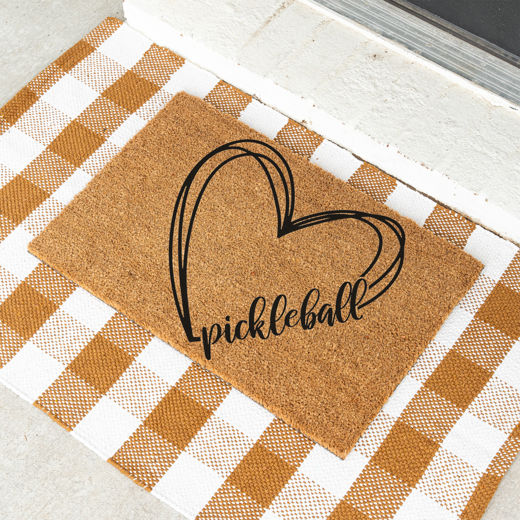 Pickleball Heart Coir Doormat