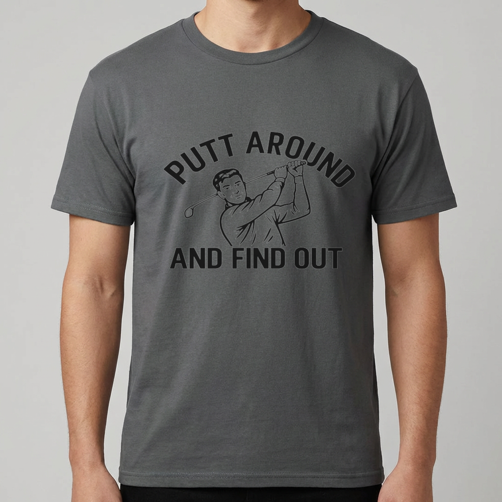 Funny Golf Shirt, Putt Around and Find Out T-Shirt, Golfer Gift for Men, Golf Humor Tee, Golf Dad Shirt, Golfing Gift, Golf Course Tee