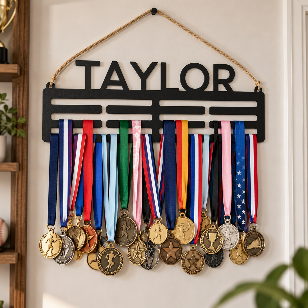Personalized Name Medal Hanger