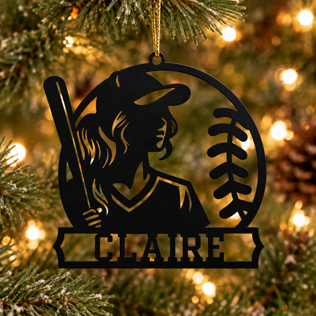 Personalized Softball Metal Ornament