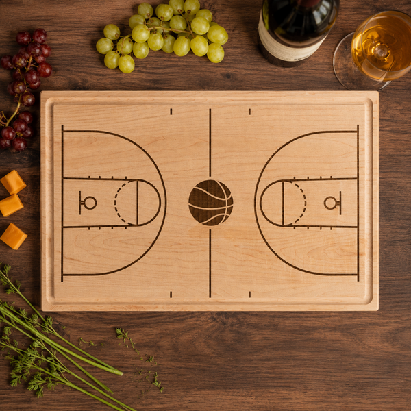 Basketball Court Engraved Cutting Board