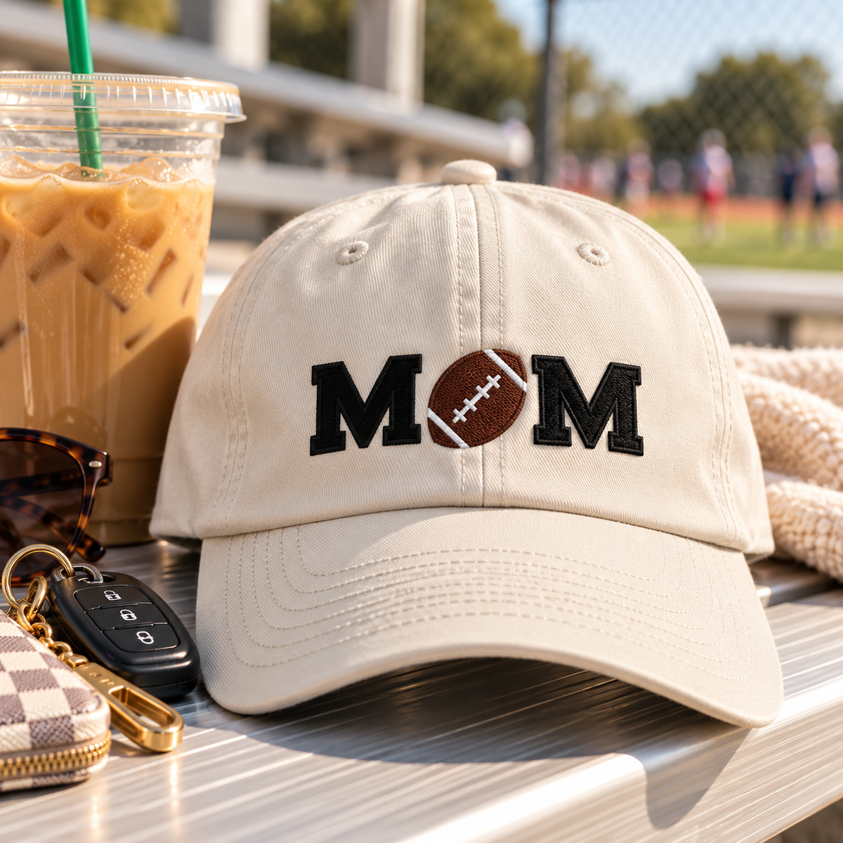 Football Mom Embroidered Baseball Cap