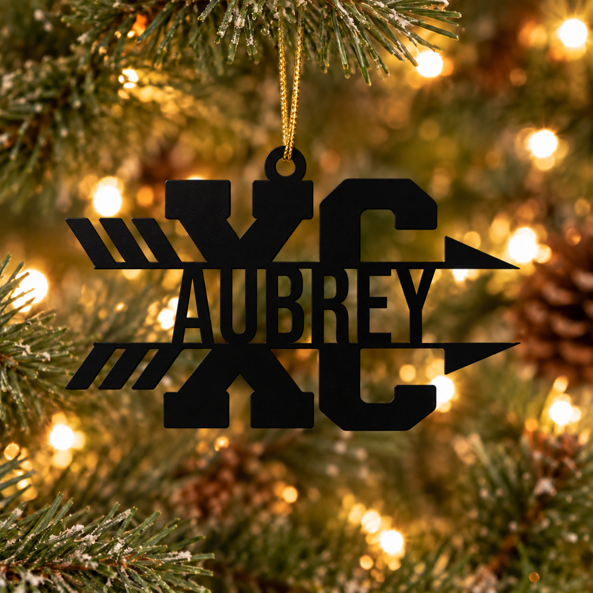 Personalized Cross Country Metal Ornament