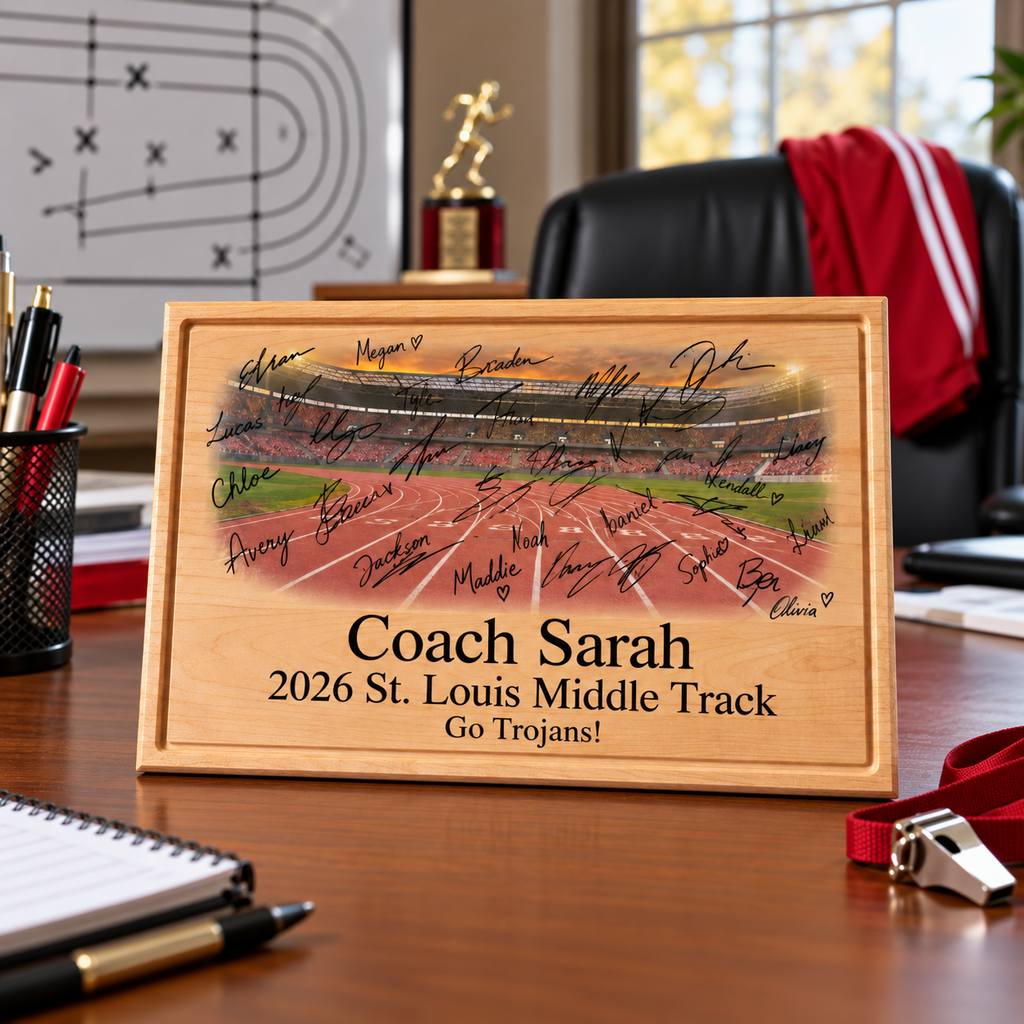 Team Signature Personalized Coach Gift Plaque