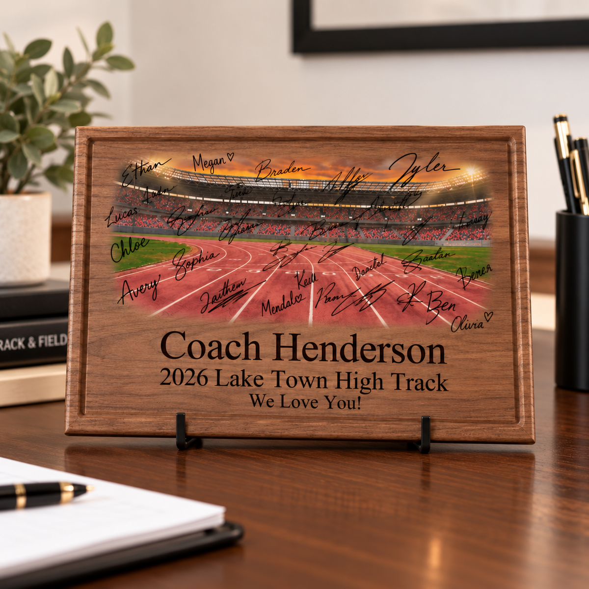 Team Signature Personalized Coach Gift Plaque