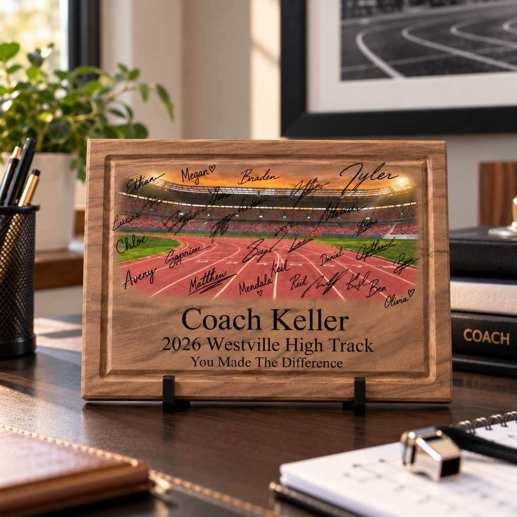 Team Signature Personalized Coach Gift Plaque