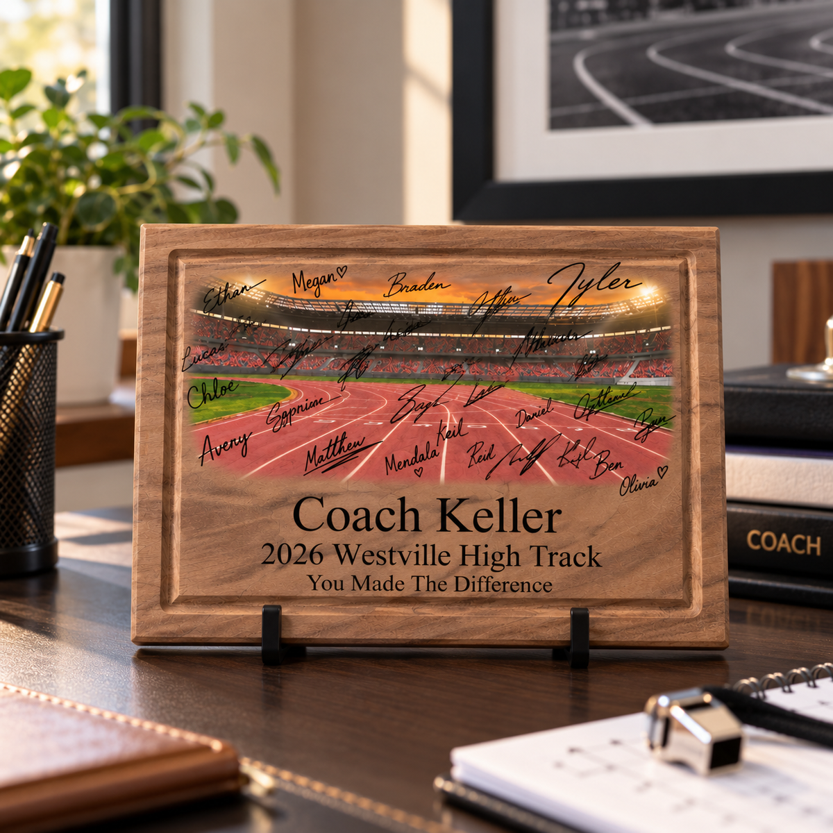 Team Signature Personalized Coach Gift Plaque