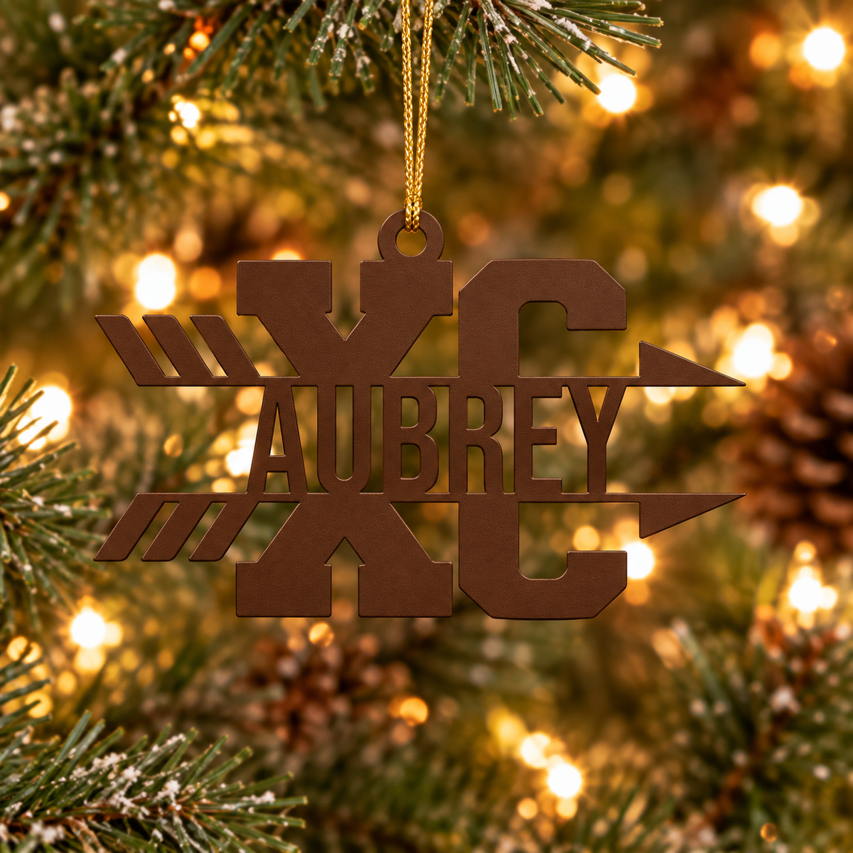 Personalized Cross Country Metal Ornament