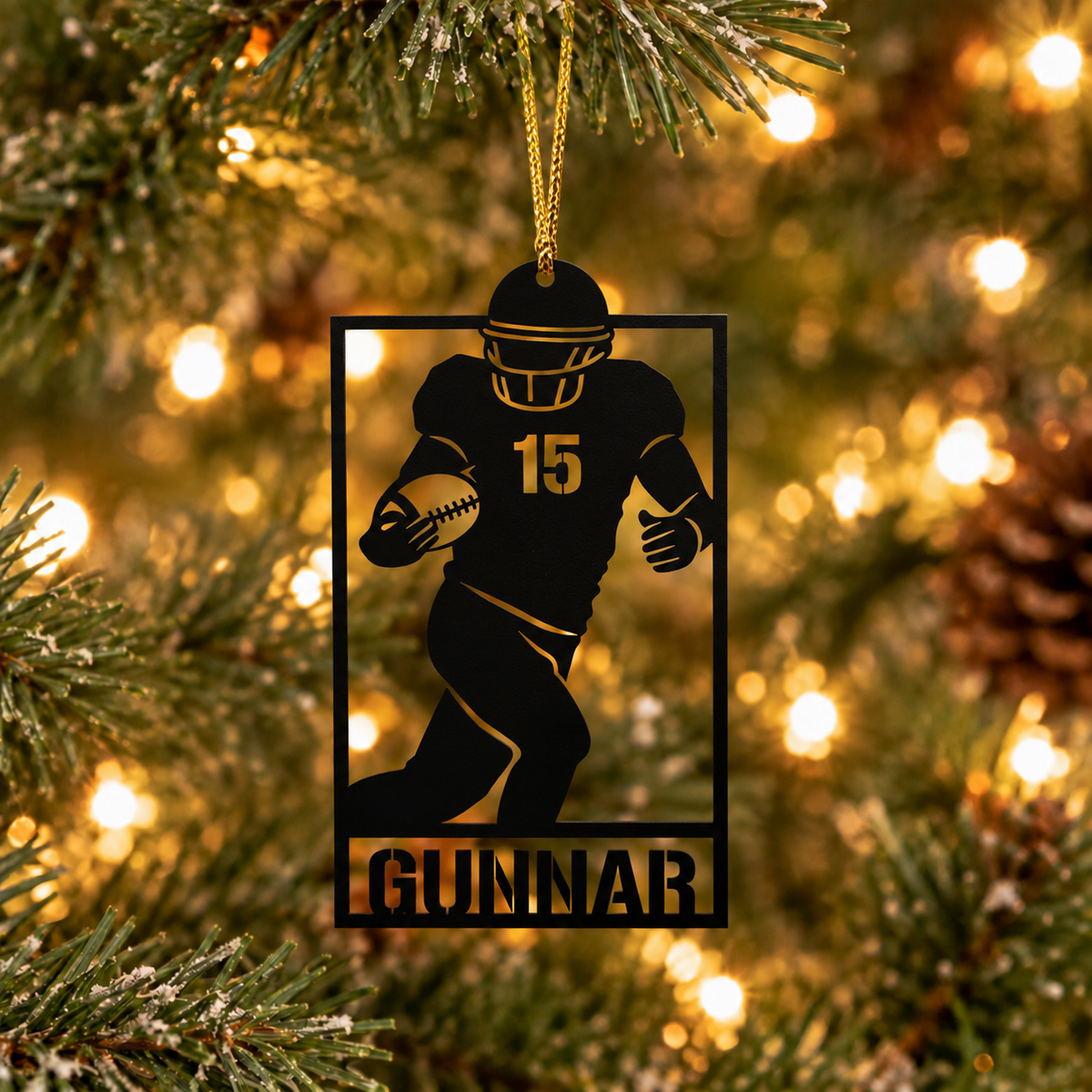 Customized Football Metal Ornament
