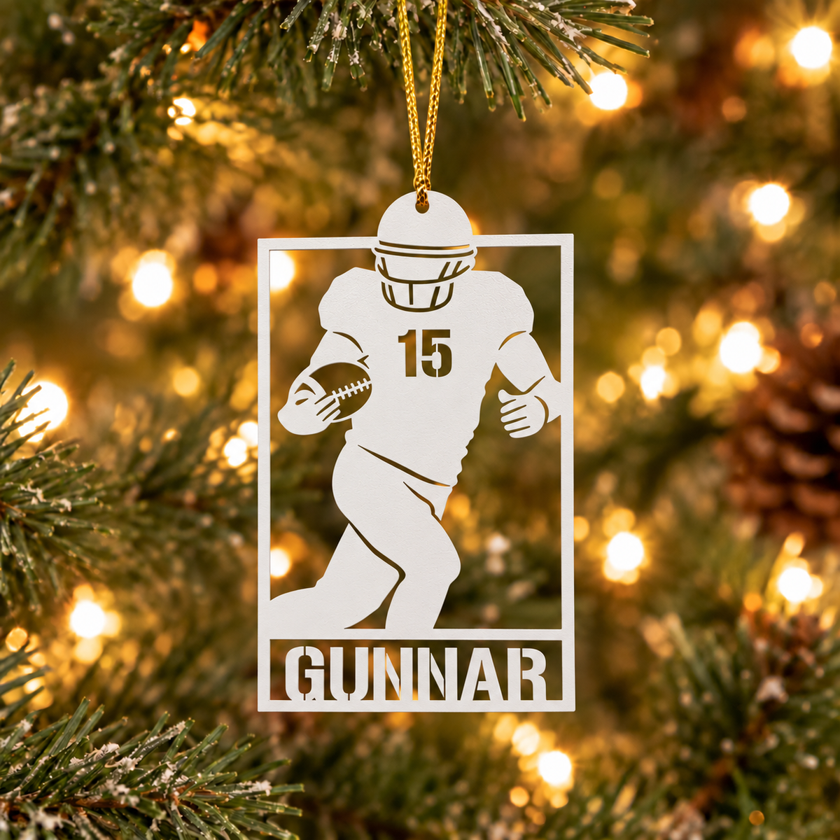 Customized Football Metal Ornament