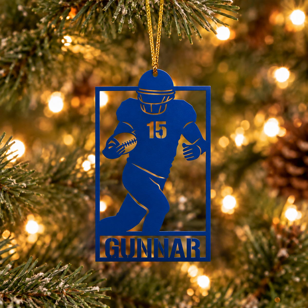 Customized Football Metal Ornament