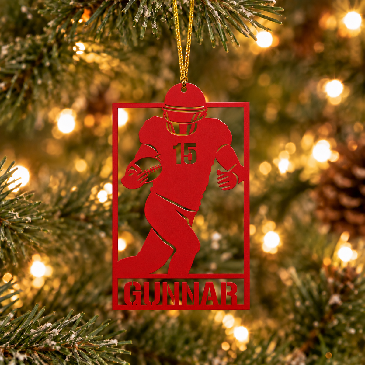 Customized Football Metal Ornament
