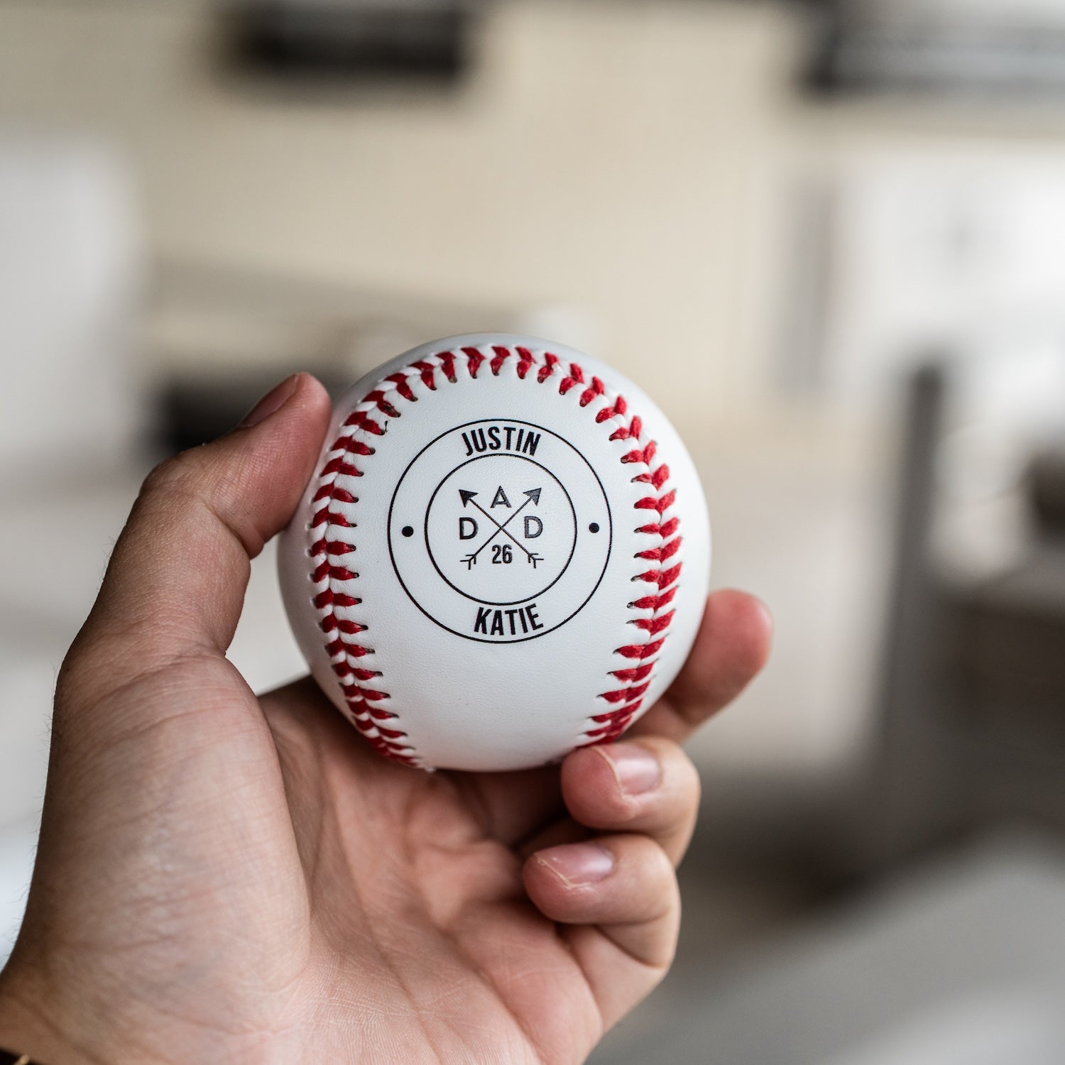 Personalized Circle Design Baseball for Dad