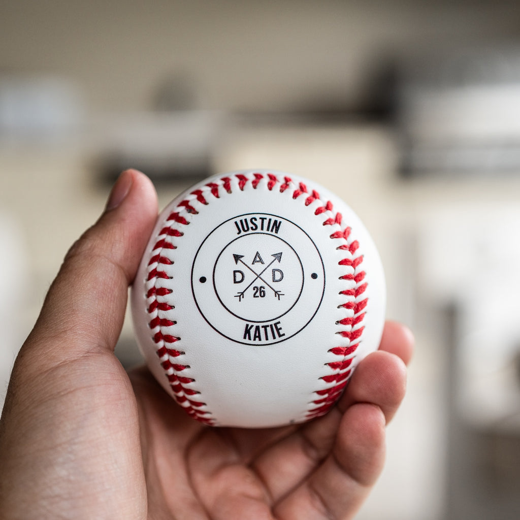 Personalized Circle Design Baseball for Dad