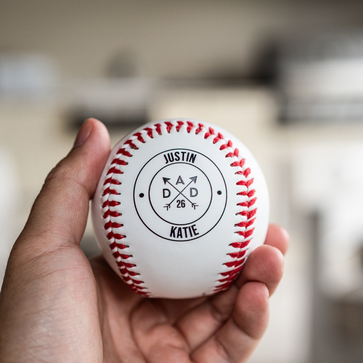 Personalized Circle Design Baseball for Dad