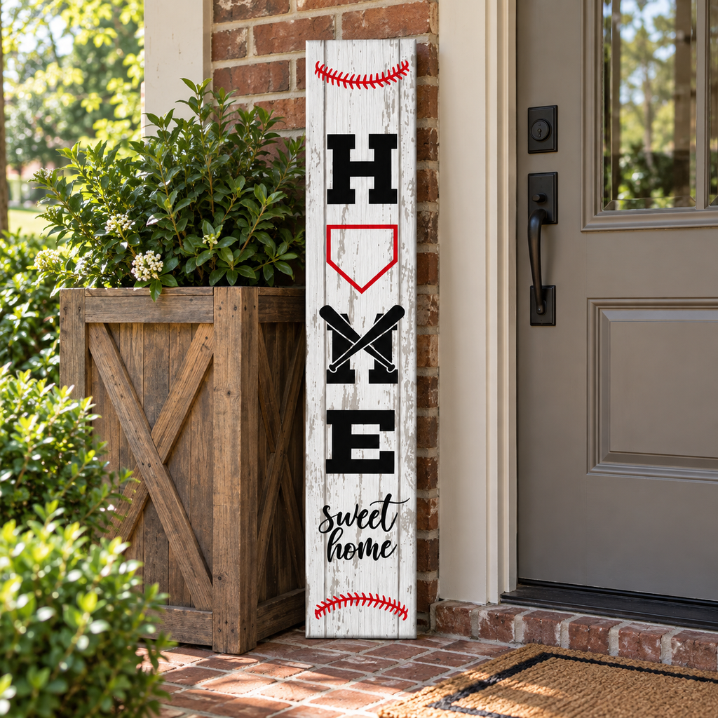 Baseball Home Sweet Home Porch Sign