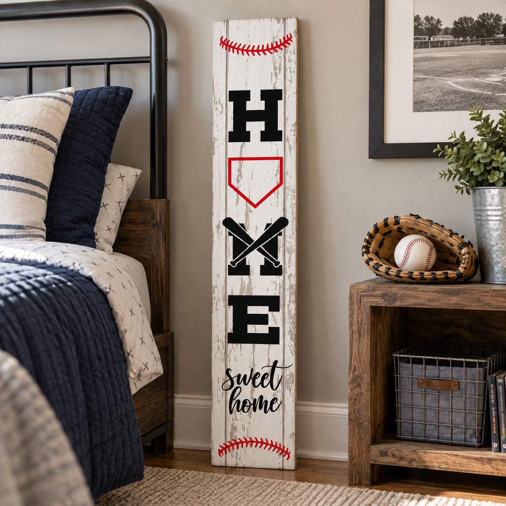 Baseball Home Sweet Home Porch Sign