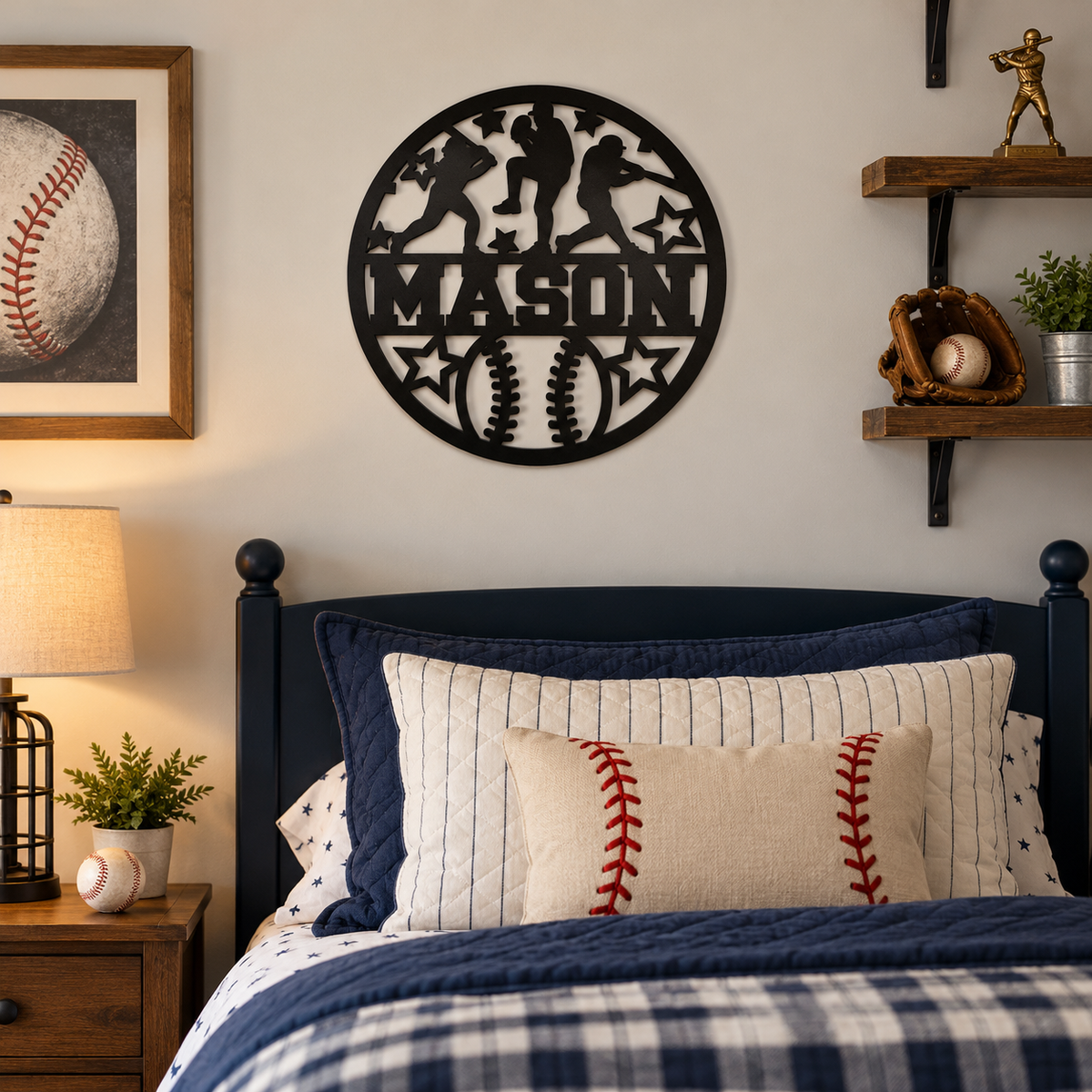 Personalized Baseball Metal Wall Sign