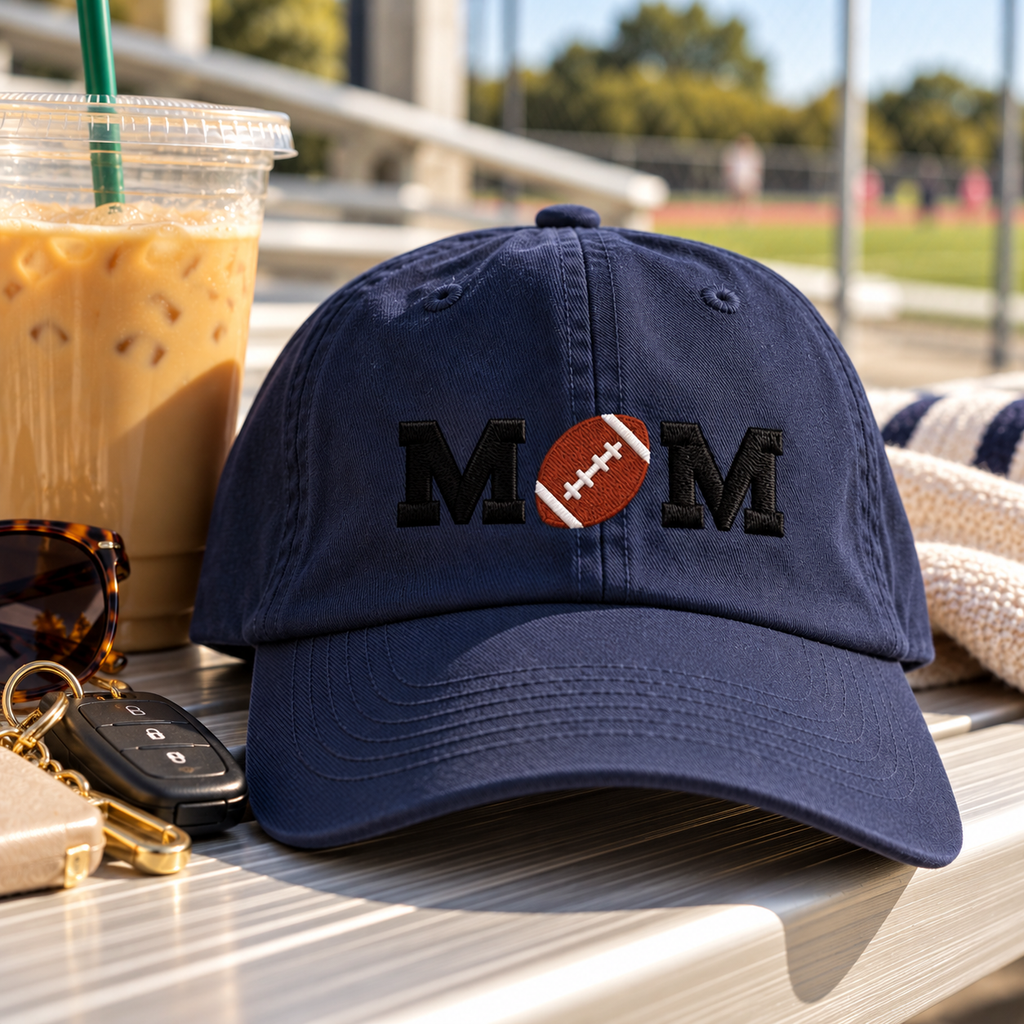 Football Mom Embroidered Baseball Cap