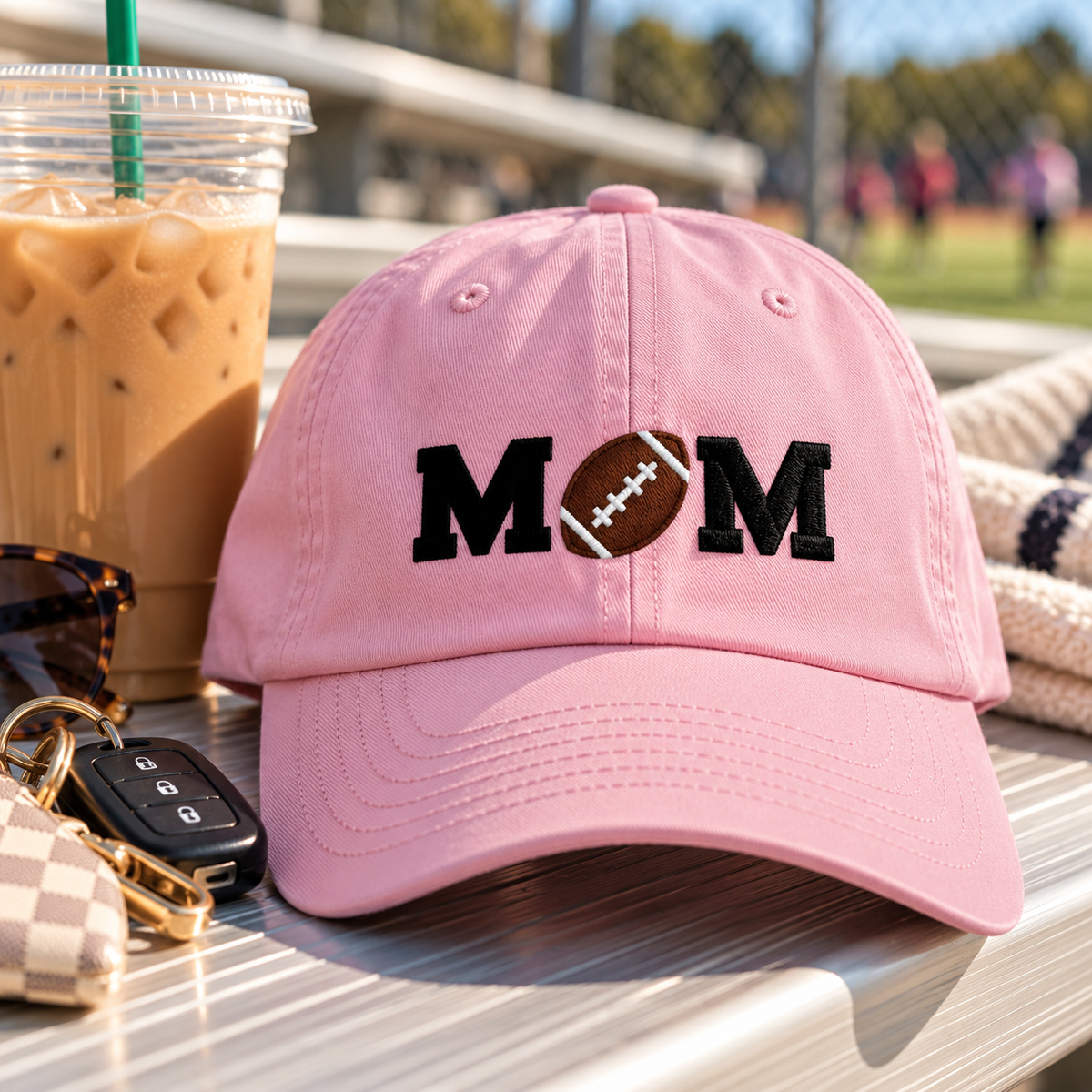 Football Mom Embroidered Baseball Cap