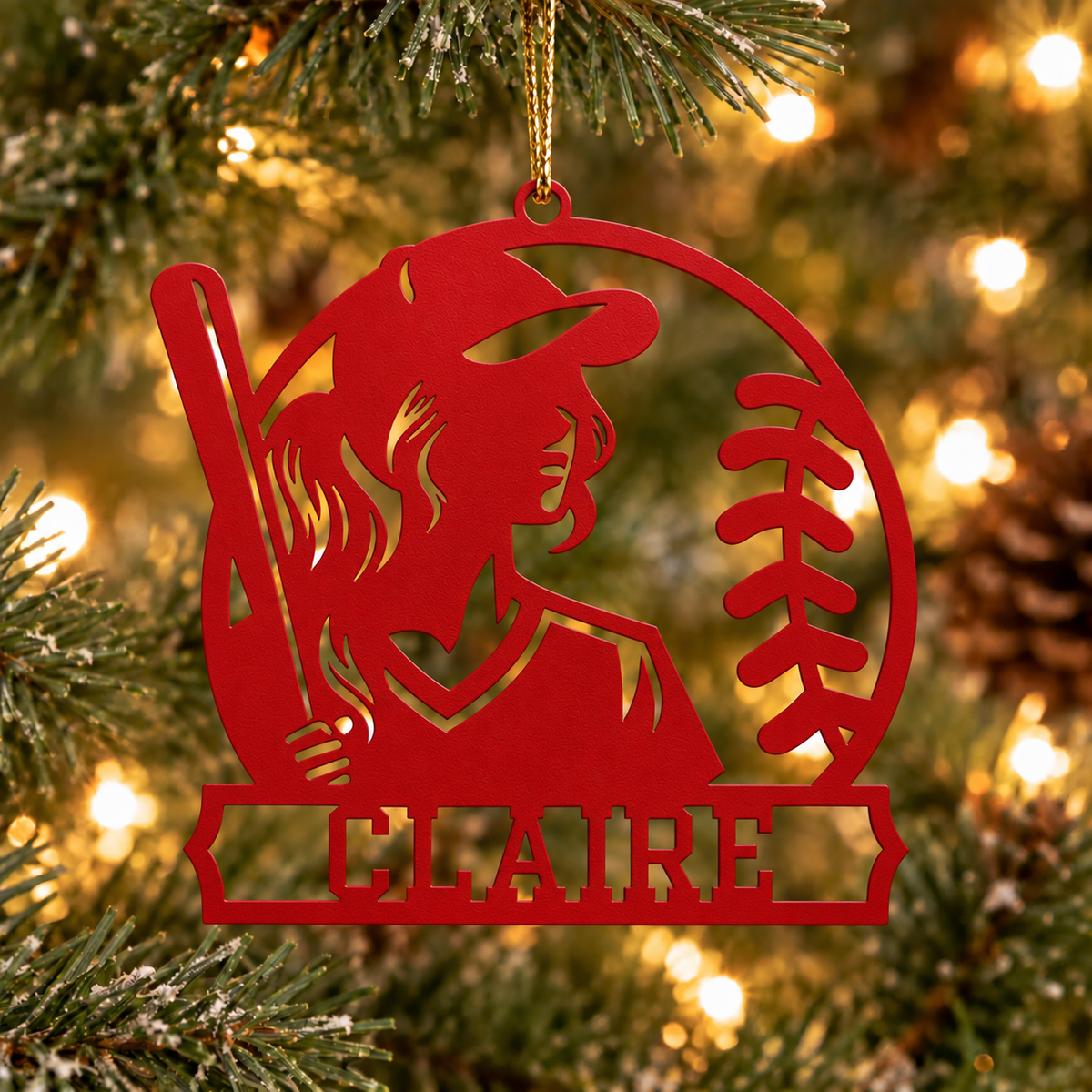 Personalized Softball Metal Ornament