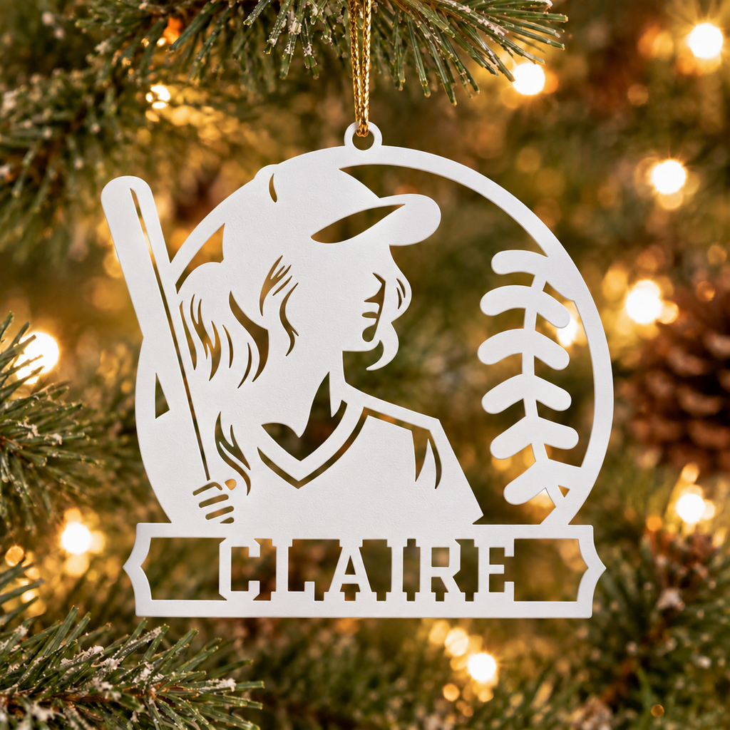 Personalized Softball Metal Ornament