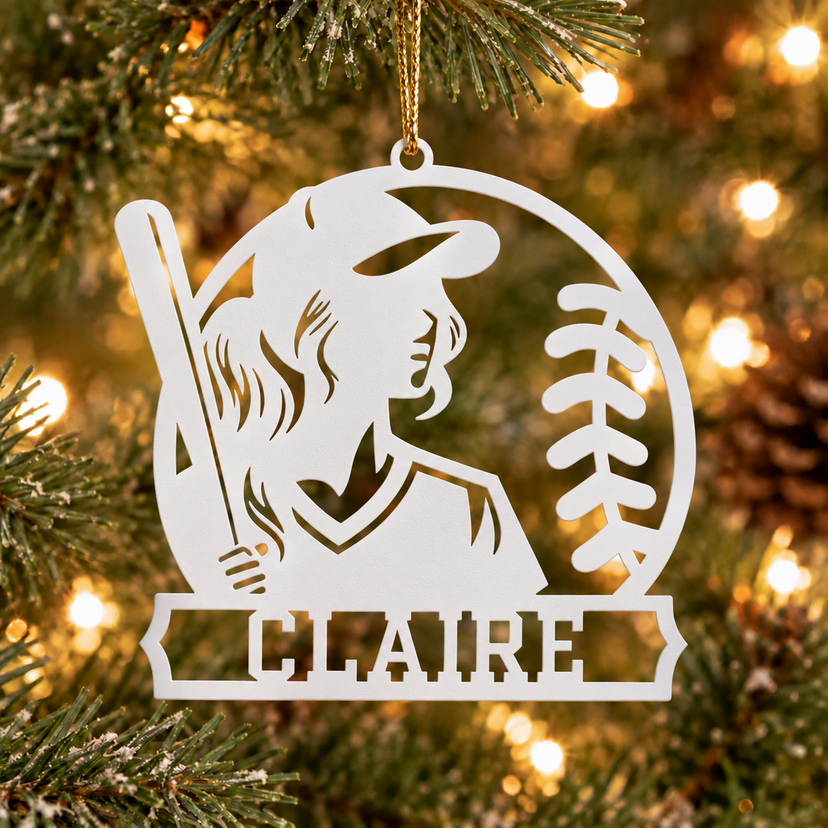 Personalized Softball Metal Ornament