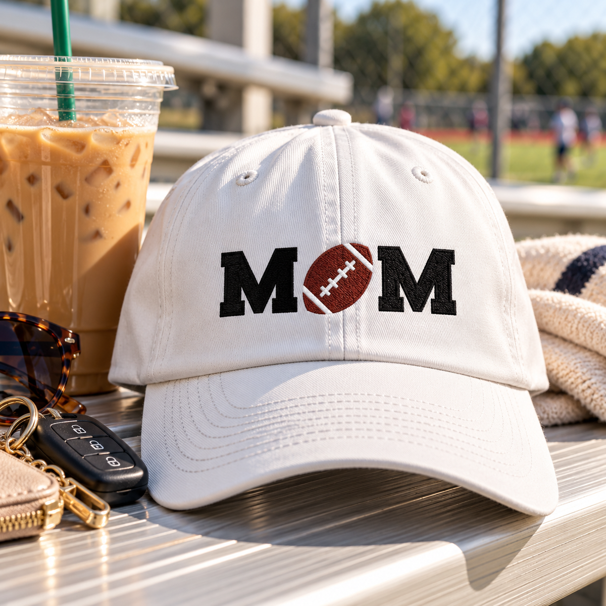 Football Mom Embroidered Baseball Cap