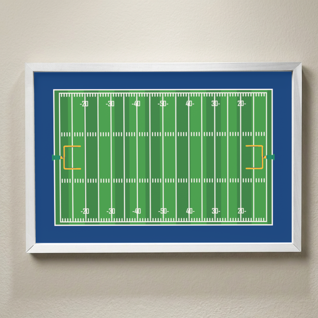 Football Field Wall Art, Football Sign, Boys Room Decor, Sports Bedroom Wall Decor, Football Lover Gift, Game Room Decor