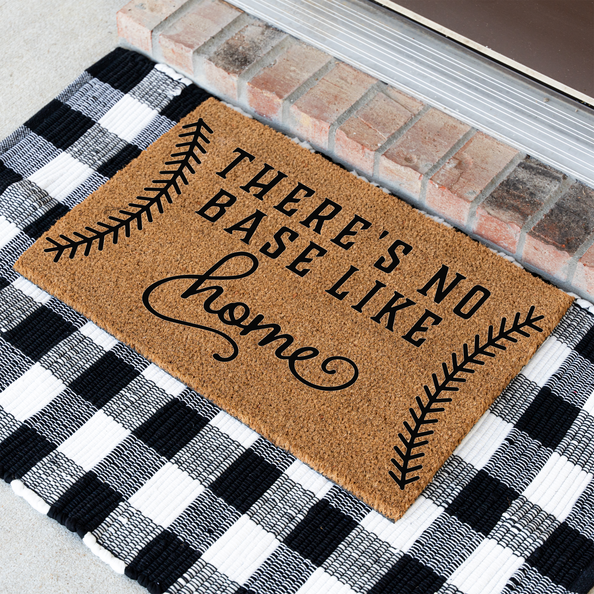 There's No Base Like Home Doormat