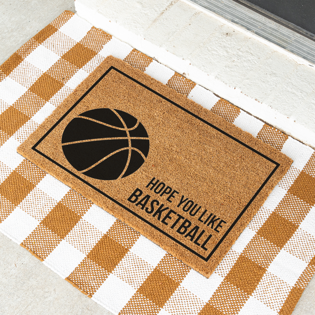 Basketball Doormat, Funny Basketball Welcome Mat, Hope You Like Basketball, Basketball Lover Gift, Sports Front Door Mat, Game Day Decor