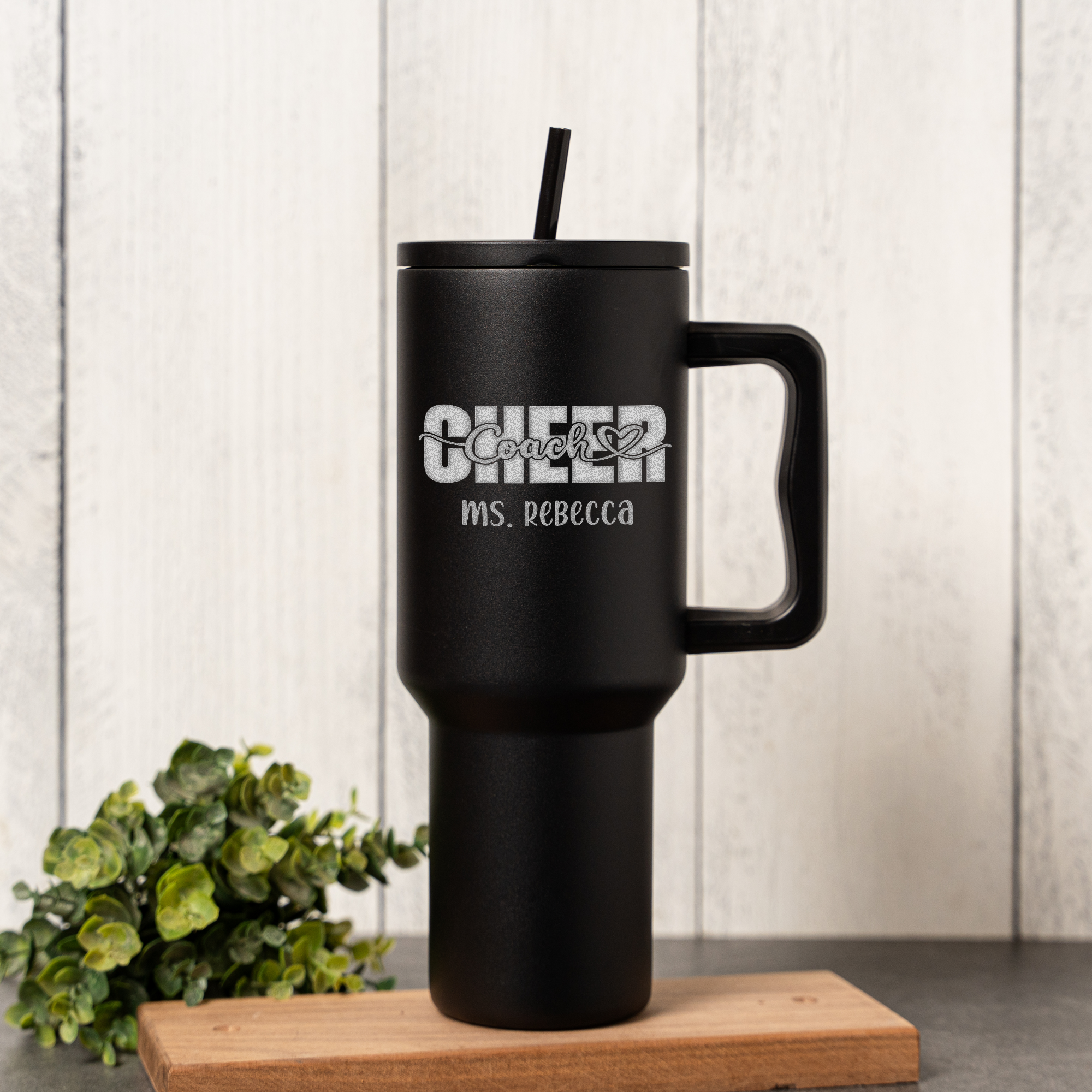 Personalized Cheer Coach 40oz Insulated Tumbler with Handle