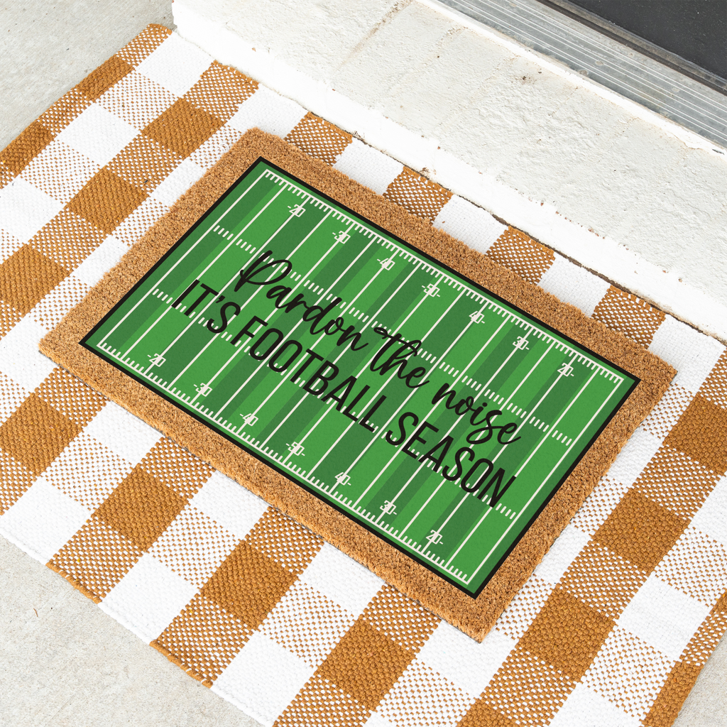 Pardon the Noise Football Season Doormat