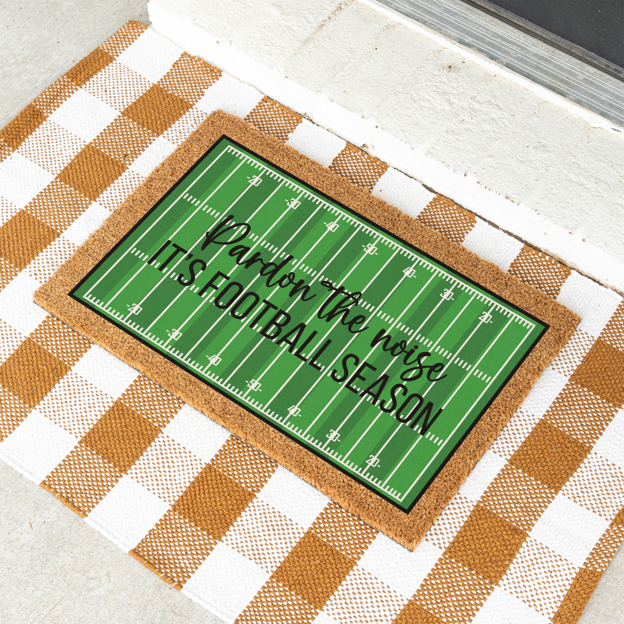 Pardon the Noise Football Season Doormat