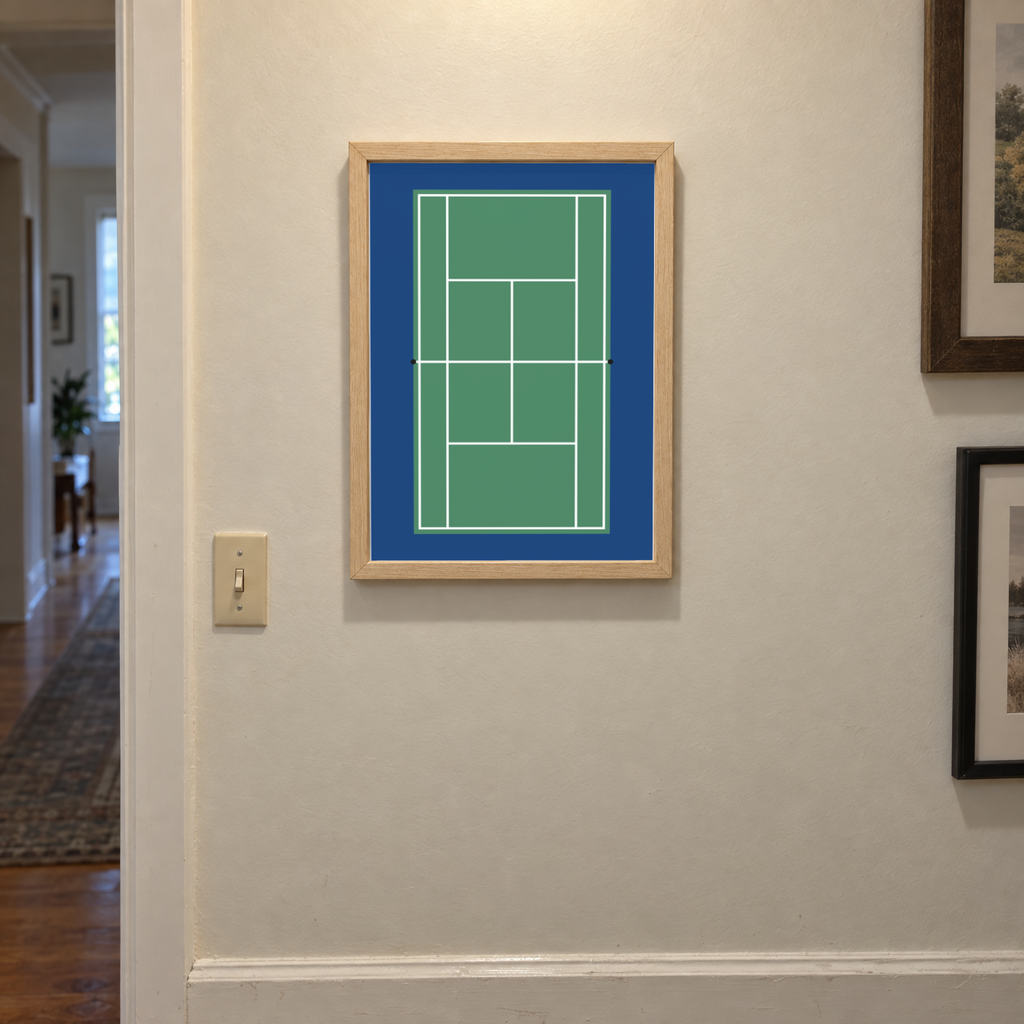 Tennis Court Wall Art, Framed Tennis Sign, Tennis Player Room Decor, Sports Wall Art, Tennis Gift, Boys or Girls Bedroom Decor
